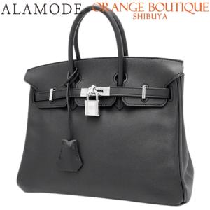 HERMES(エルメス) バーキン 25 ハンドバッグ ヴォースイフト パラジウム金具 ブラック黒 ...