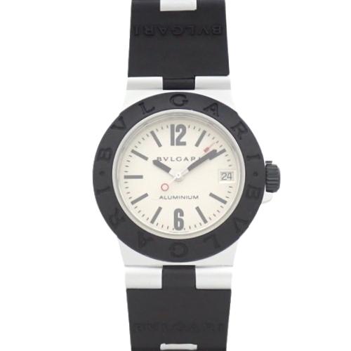 【保証書付】ブルガリ アルミニウム AL32A AL/ラバー クオーツ 腕時計 1998年購入 シル...