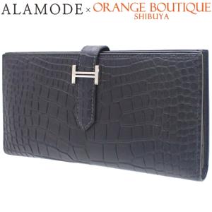 エルメス 長財布 ベアンスフレ クラシック クロコ レッドxゴールド  