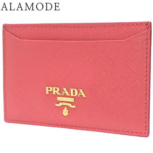 PRADA(プラダ) ロゴ カードケース カードケース 定期入れ 小物 パスケース サフィアーノレザ...