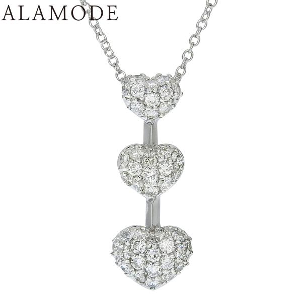 Ponte Vecchio(ポンテヴェキオ) 0.48 3連ハートダイヤ ネックレス ダイヤモンド ...