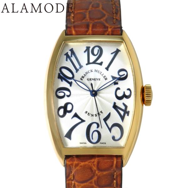 【保証書付】フランクミュラー トノーカーベックス サンセット 5850SC YG/革 腕時計 ブラウ...