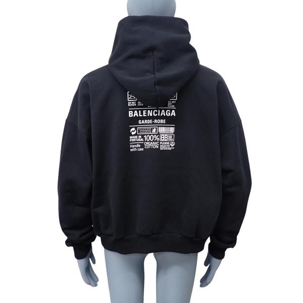 バレンシアガ ケアラベル バックプリント ロゴ パーカー スウェット 2022年 トップス XS ブ...