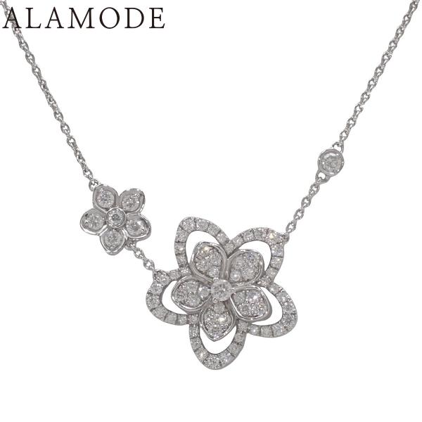 【2023年保証書付】グラフ ワイルドフラワー ダブルダイヤモンド ペンダント K18ホワイトゴール...