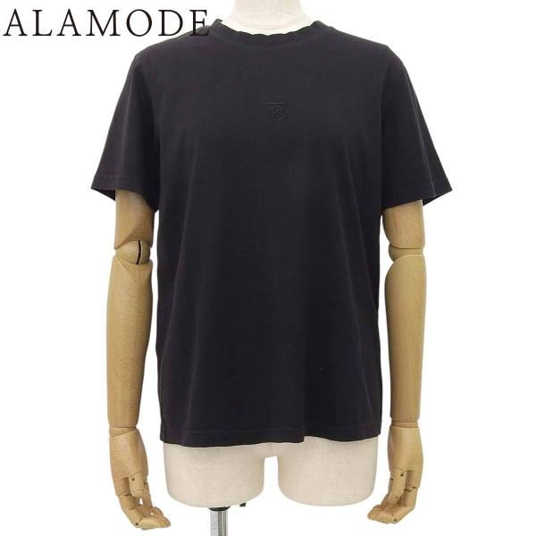 バーバリー モノグラムモチーフ Tシャツ 半袖 トップス アパレル ロゴ刺繍 S コットン ブラック...