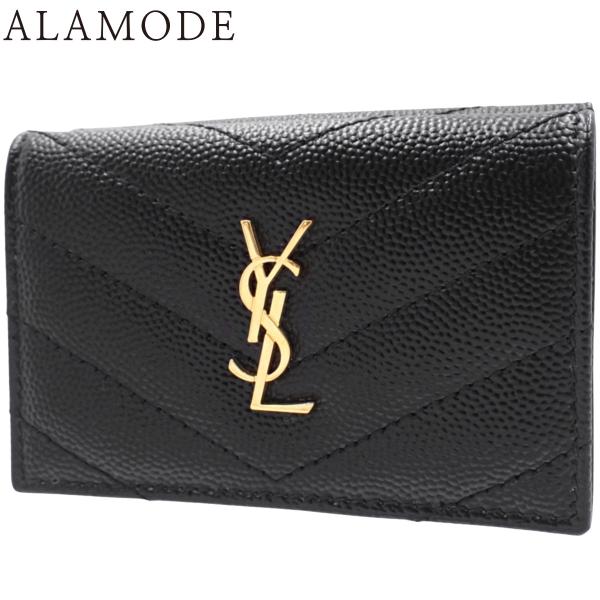 サンローランパリ カサンドラ マトラッセ オリガミ タイニーウォレット コンパクトウォレット カーフ...