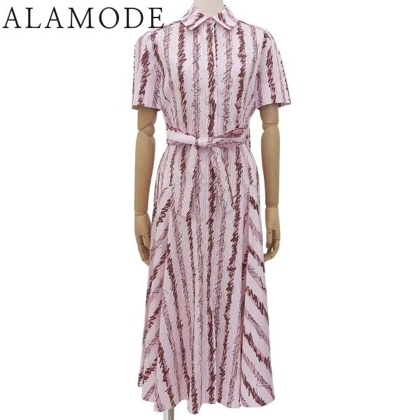 BURBERRY(バーバリー) ストライプシャツ ワンピース 半袖 scribble 落書き 34 ...