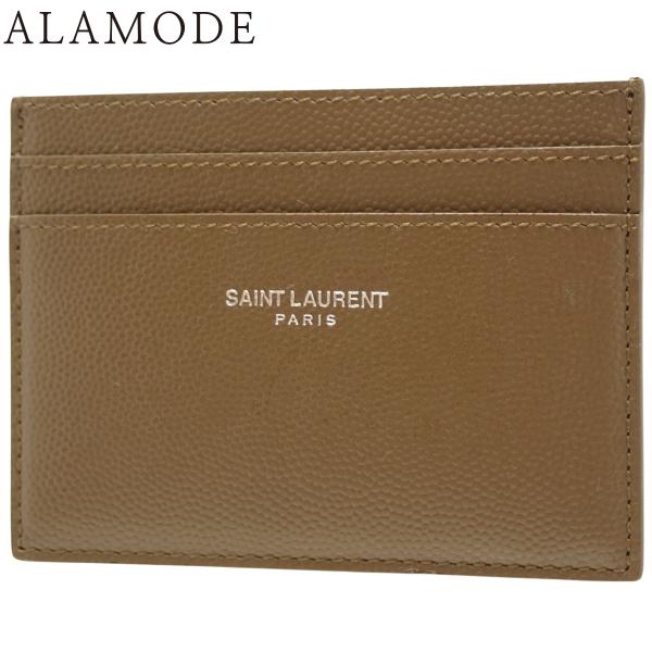 サンローランパリ クラシック サンローラン カードケース パスケース カードホルダー レザー ブラウ...