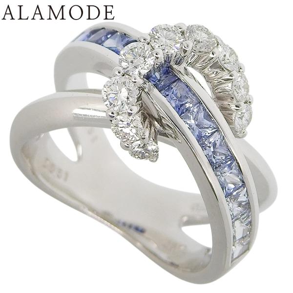 Jeunet(ジュネ) S1.31/D0.51 二連風 ムーン リング サファイア/ダイヤモンド K...