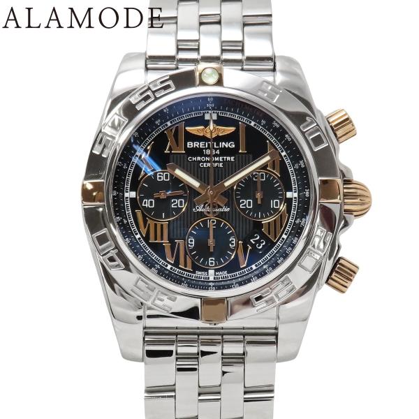 ブライトリング クロノマット44 ビコロ IB0110 PG/SS ブラック 自動巻き メンズ 40...