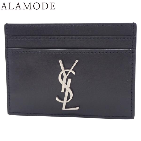 サンローランパリ カードケース/パスケース カードホルダー パスケース 定期 小物 レザー ブラック...