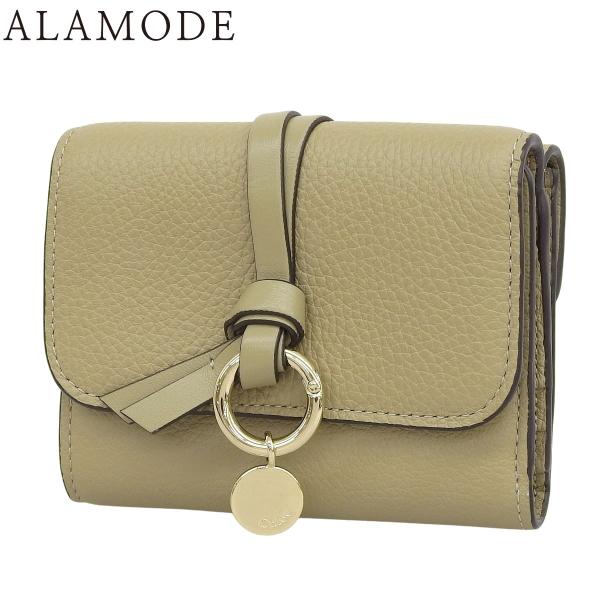 Chloe(クロエ) ミニ トリフォールド ウォレット コンパクト 三つ折り財布 レザー カーキ 緑...