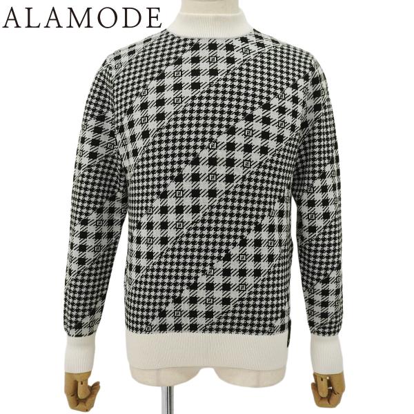 FENDI(フェンディ) 千鳥格子柄 ハイゲージニット セーター 2022年 46 ウール ブラック...