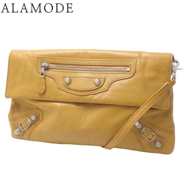 BALENCIAGA(バレンシアガ) ジャイアント エンブロープ ショルダーバッグ レザー イエロー...