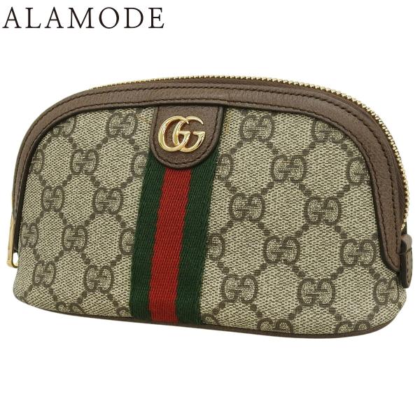 GUCCI(グッチ) オフィディア コスメティックポーチ GGスプリームキャンバス ブラウン茶 ゴー...
