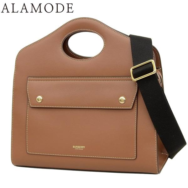 BURBERRY(バーバリー) ミディアム トップステッチ ポケットバッグ ハンド 2WAY レザー...