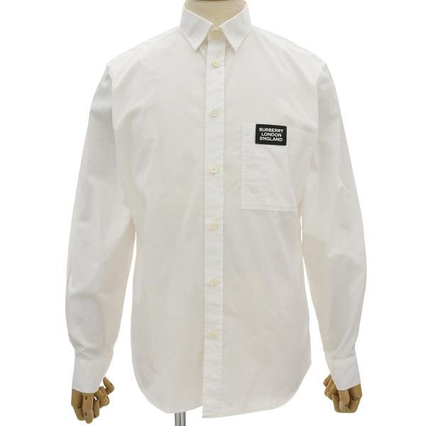 BURBERRY(バーバリー) ロゴ ホワイトシャツ シャツ/ブラウス 長袖 M コットン ホワイト...