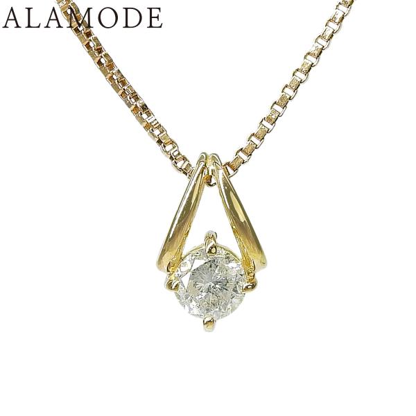 D0.45 ダイヤモンド ネックレス イエローゴールド K18YG 3.8g アクセサリー ジュエリ...