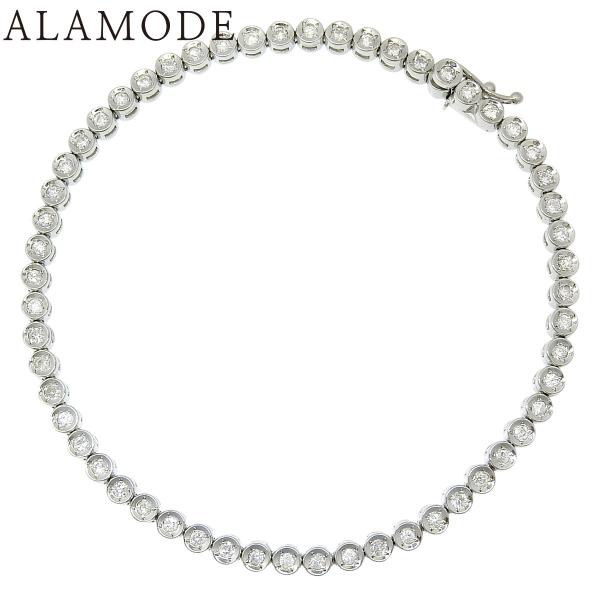 D1.00 ダイヤ テニス ブレスレット プラチナ Pt850 13.7g ブレスレット アクセサリ...