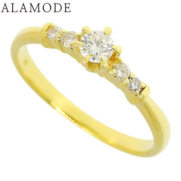 D0.20 ダイヤモンド リング イエローゴールド K18YG 2.0g 指輪 ジュエリー 10(5...