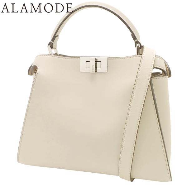 FENDI(フェンディ) ピーカブーエッセンシャリー ハンドバッグ 2WAY ショルダー レザー ベ...