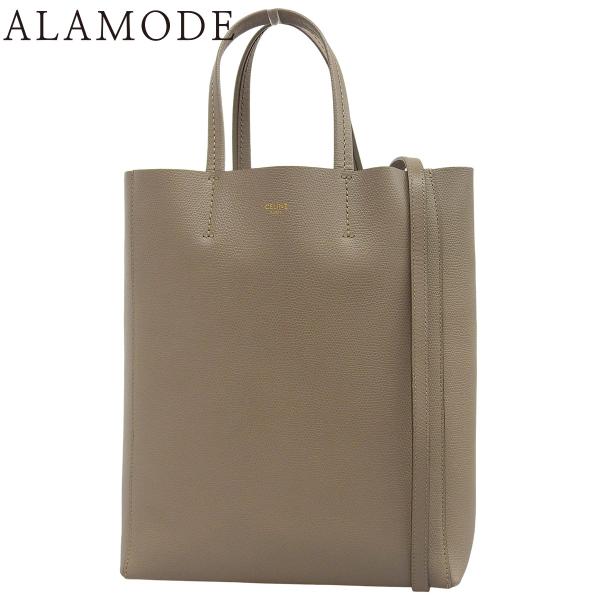 CELINE(セリーヌ) バーティカルカバ スモール トートバッグ ショルダー レザー グレージュ ...