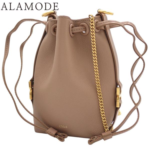 Chloe(クロエ) マイクロMarcieバケットバッグ ショルダーバッグ 肩掛け レザー ピンクベ...