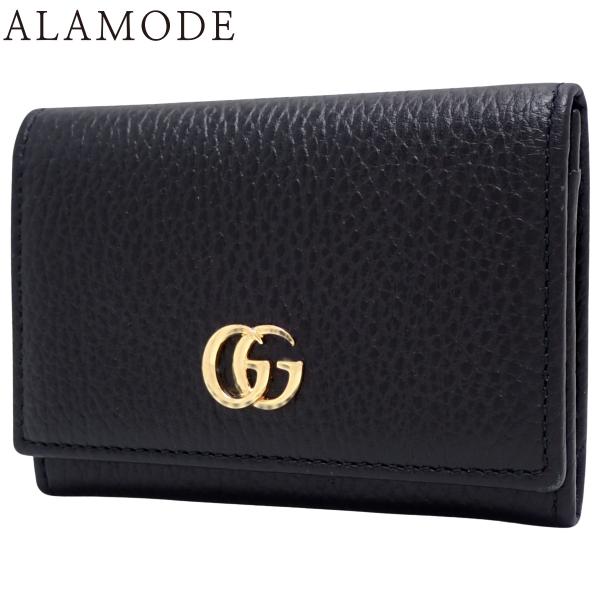 GUCCI(グッチ) GGマーモント 日本限定 ダブルG カードケース 名刺入れ レザー ブラック黒...