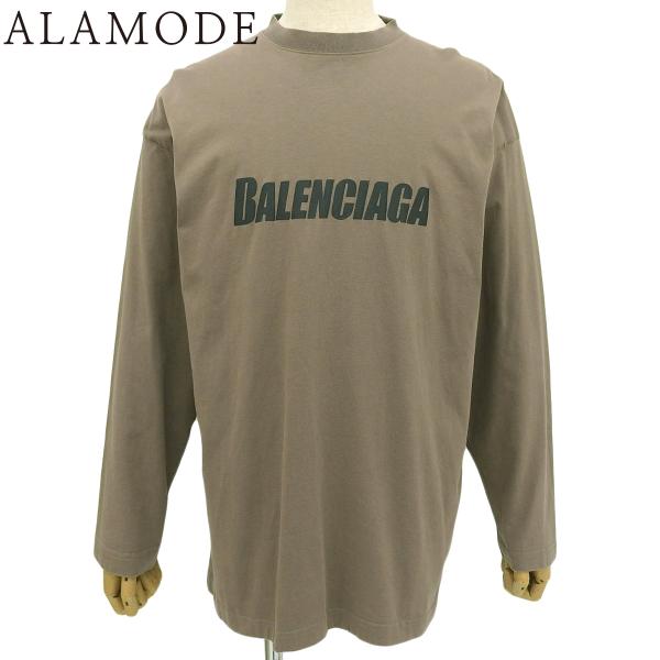 BALENCIAGA(バレンシアガ) ロゴTシャツ 2022年 長袖 ダメージ加工 L コットン ブ...