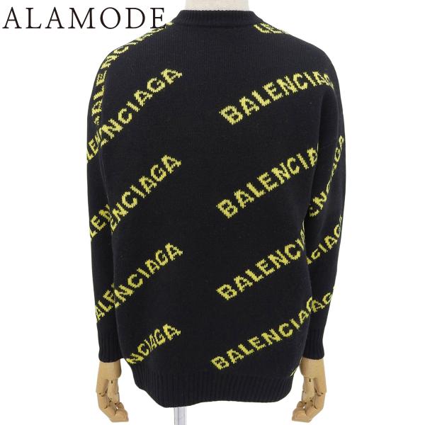 バレンシアガ オールオーバー ロゴニット ニット/セーター 2019年 XS ウール ナイロン ブラ...