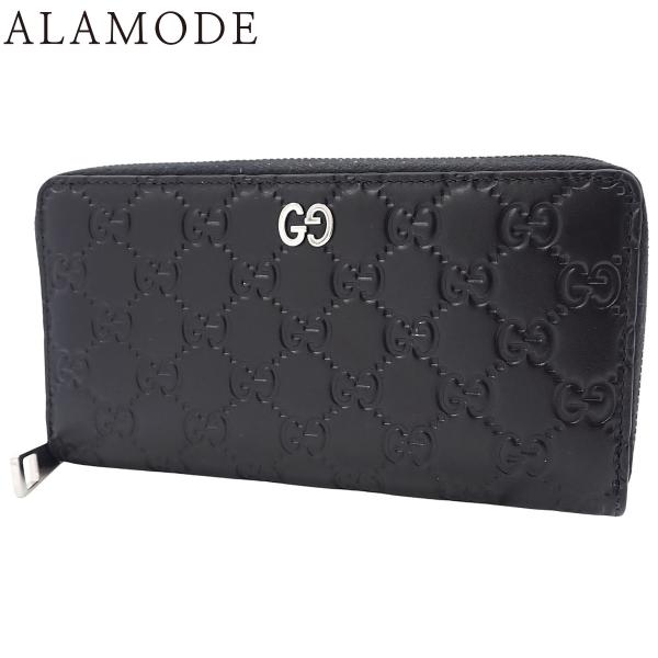 GUCCI(グッチ) グッチシマ GGロゴ ラウンドファスナー 長財布 ロングウォレット 小物 グッ...