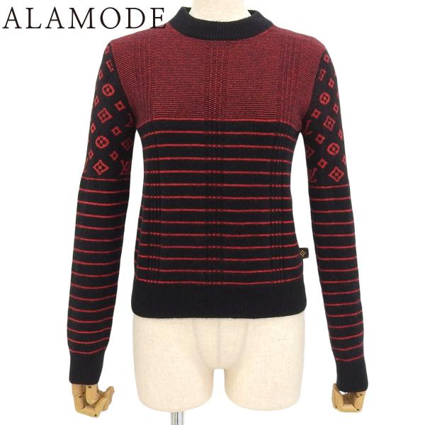 LOUIS VUITTON(ルイ・ヴィトン) モノグラムボーダーニット セーター S カシミヤ ウー...