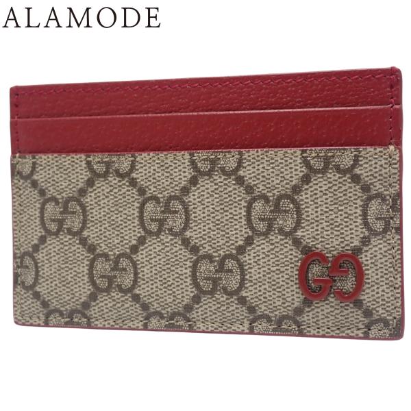 GUCCI(グッチ) GG カードケース パスケース 小物 ドリアン GGスプリームキャンバス レッ...