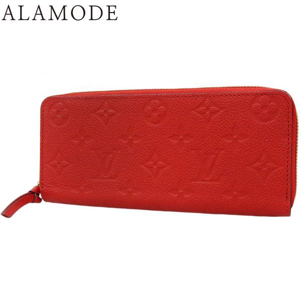 ルイ・ヴィトン モノグラムアンプラント ポルトフォイユ・クレマンス ロングウォレット 長財布 レッド...