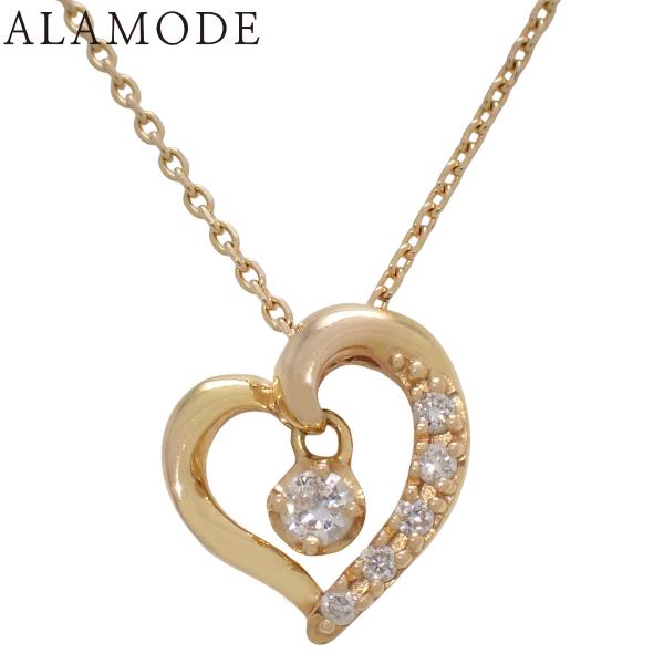 4℃(ヨンドシー) ハート ネックレス ダイヤモンド イエローゴールド K18YG 2.0g アクセ...