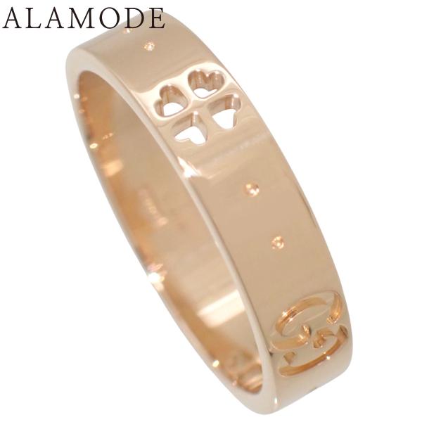 GUCCI(グッチ) アイコン クローバー リング K18PG 3.3g 指輪 アクセサリー ジュエ...