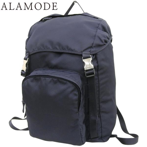 PRADA(プラダ) リュックサック/バックパック 三角ロゴ デイパック ナイロン ネイビー紺 シル...