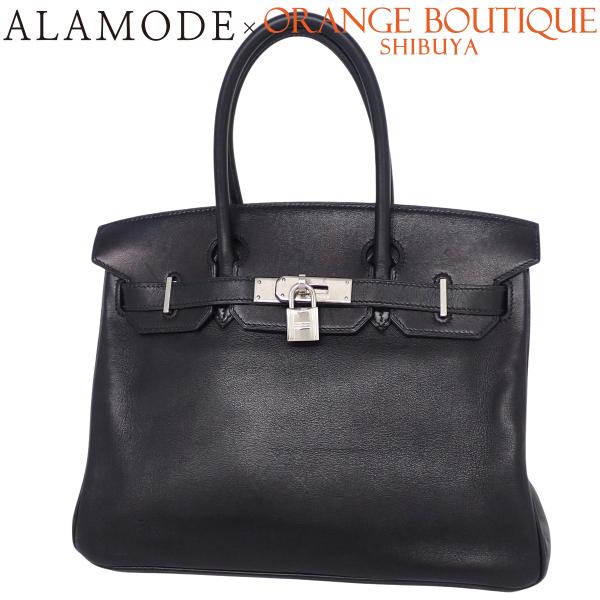 HERMES(エルメス) バーキン30 ブラック黒 スイフト シルバー金具 □J刻 ハンドバッグ ト...