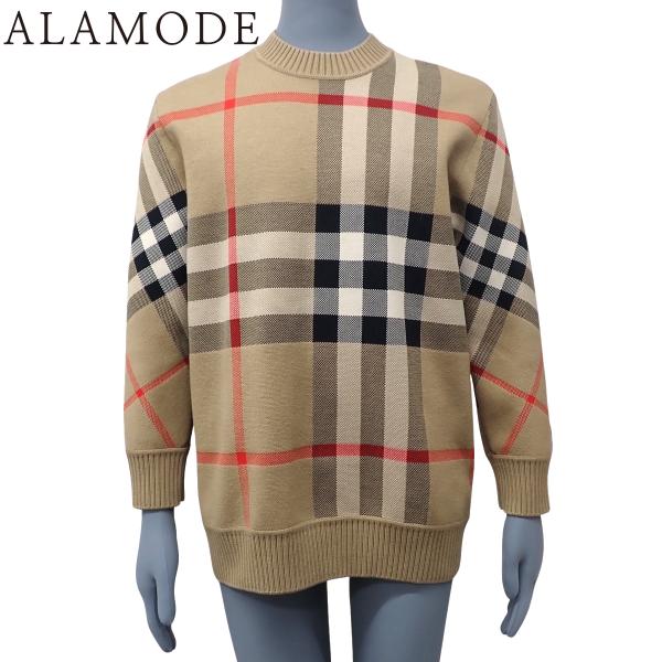 BURBERRY(バーバリー) ノバチェック ニット セーター XS ポリエステル ウール ベージュ...