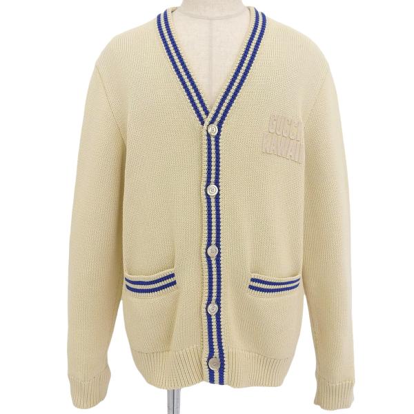 GUCCI(グッチ) カーディガン キツネ きつね トップス  GG L コットン アイボリー 73...