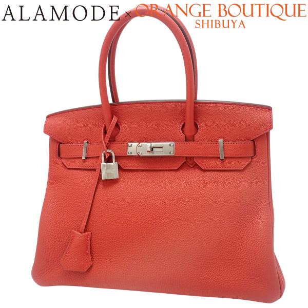HERMES(エルメス) バーキン30 ヴァーミリオン レッド赤 トゴ シルバー金具 X刻印 ハンド...