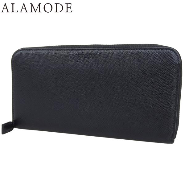 PRADA(プラダ) ラウンドファスナーウォレット ロングウォレット 長財布 サフィアーノレザー ブ...