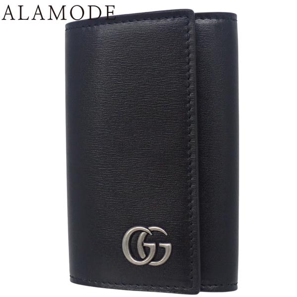 GUCCI(グッチ) GGマーモント 6連 キーケース キーリング付き レザー ブラック黒 4353...