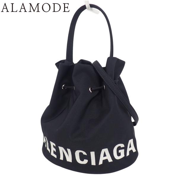 BALENCIAGA(バレンシアガ) 2WAY巾着バッグ ハンドバッグ ショルダー ナイロン ブラッ...