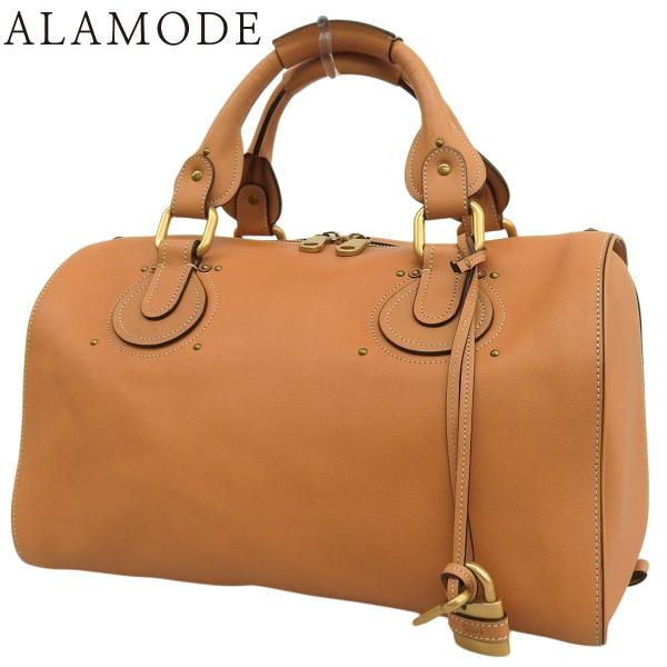 Chloe(クロエ) オーロラ ミニボストンバッグ 旅行かばん カーフ キャラメル ブラウン茶 レデ...