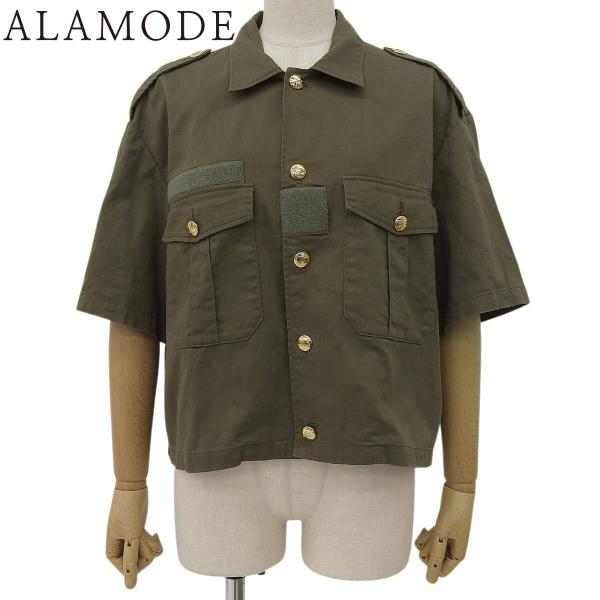 CELINE(セリーヌ) ミリタリー 半袖シャツ 34 コットン カーキ レディース 4080218...