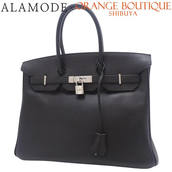 HERMES(エルメス) バーキン35 ブラック黒 ヴァッシュリエジェ シルバー金具 □N刻印 ハン...