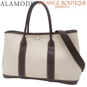 HERMES(エルメス) ガーデンパーティTPM マロン ダークブラウン トワルアッシュ ブッフル シルバー金具 □H刻印 40802186869【アラモード】