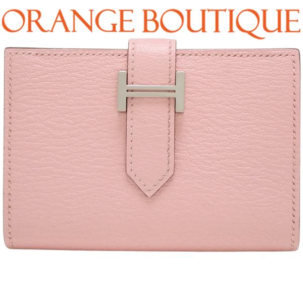 HERMES(エルメス) ベアンミニ カードケース ローズサクラ ピンク シェブルミゾル Y刻印 名...