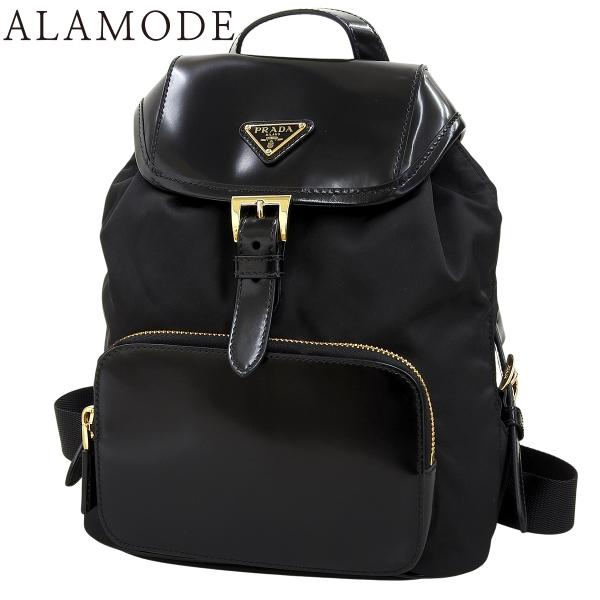 PRADA(プラダ) Re-Nylon バックパック リュック ナイロン レザー ブラック黒 ゴール...